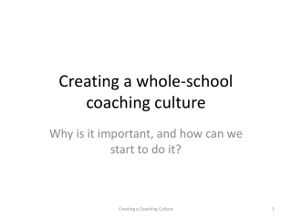 Creating a whole-school coaching culture