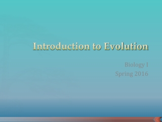 Introduction to Evolution