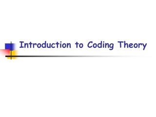 Introduction to Coding Theory