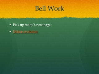 Bell Work