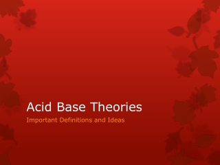 Acid Base Theories