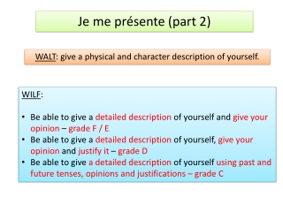 Je me présente (part 2)