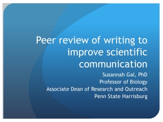 Peer review of writing to improve scientific communication