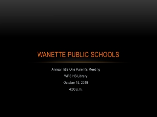 Wanette Public schools