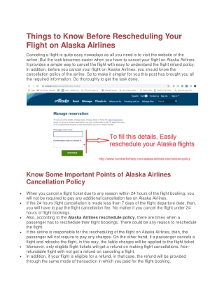 Alaska Airlines Reschedule Policy
