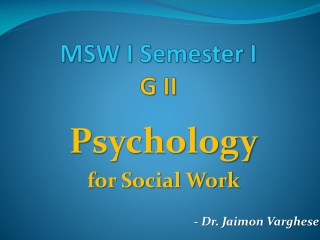 MSW I Semester I G II