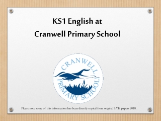 KS1 English at Cranwell Primary School