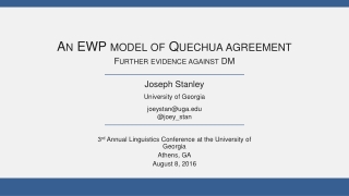 An EWP model of Quechua agreement