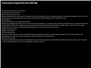 Tamsulosin Hydrochloride 400 Mg