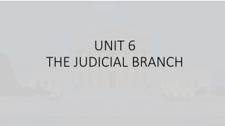 UNIT 6 THE JUDICIAL BRANCH