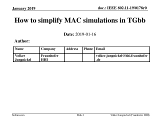 How to simplify MAC simulations in TGbb