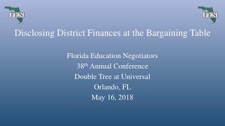 Disclosing District Finances at the Bargaining Table Florida Education Negotiators