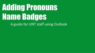 A guide for UNT staff using Outlook