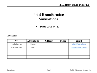 Joint Beamforming Simulations