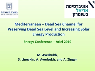 Energy Conference – Ariel 2019 M. Averbukh, S. Lineykin, A. Averbukh, and A. Zinger