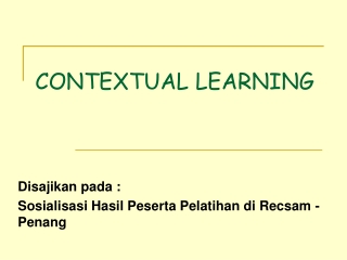 CONTEXTUAL LEARNING