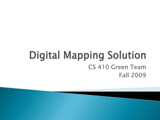 Digital Mapping Solution