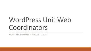 WordPress Unit Web Coordinators