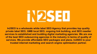 White Label SEO Company - In2SEO