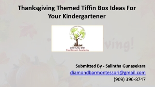 Thanksgiving 2019 Themed Tiffin Box Ideas for Your Kindergartener