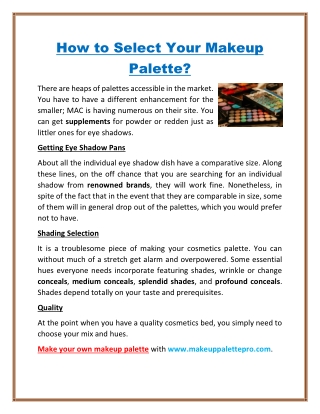 Make Your Own Makeup Palette with 'Makeup Palette Pro'