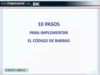 10 PASOS PARA IMPLEMENTAR EL CÓDIGO DE BARRAS