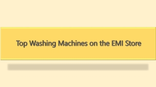 Top Washing Machines on the EMI Store