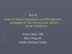 Burns Evidence Based Assessment and Management Strategies for the Primary Care and ER Nurse Practitioner Tricia Carta,