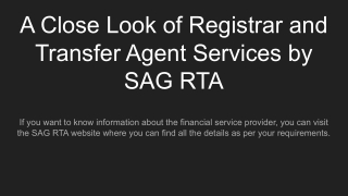 How can you find SAG RTA Process information and details?