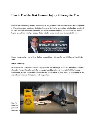 How to Find the Best Personal Injury Attorney for You