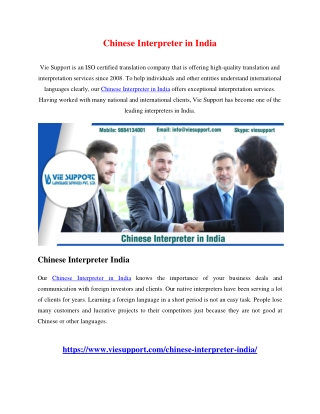 Chinese Interpreter in India