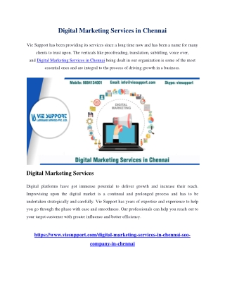 Digital Marketing Services in Chennai