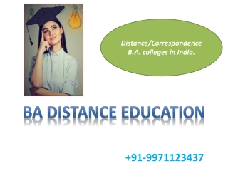 Distance/Correspondence B.A. colleges in india.