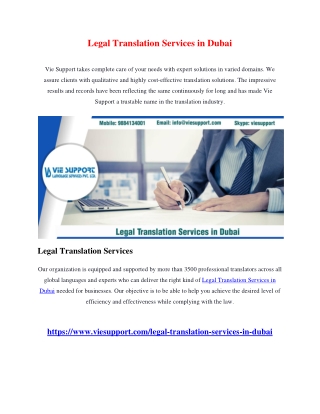 Legal Translation Services in Dubai