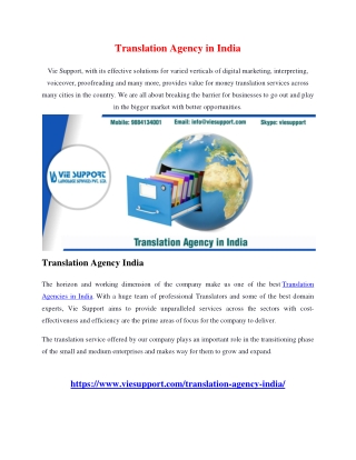 Translation Agency in India