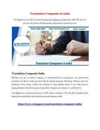 Translation Companies in India