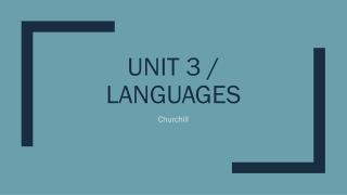 Unit 3 / Languages