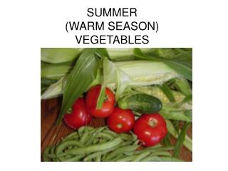 SUMMER (WARM SEASON) VEGETABLES