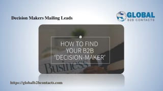 Decision Makers Mailing Leads