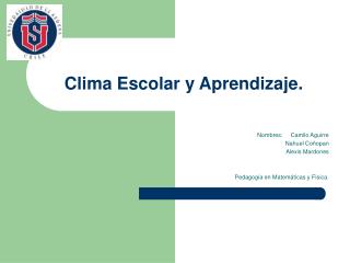 Clima Escolar y Aprendizaje.