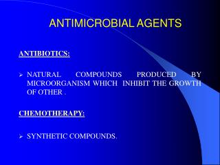 ANTIMICROBIAL AGENTS