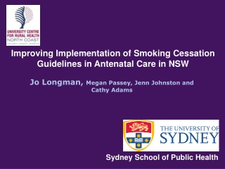 Improving Implementation of Smoking Cessation Guidelines in Antenatal Care in NSW