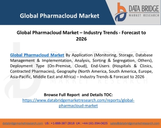 Global Pharmacloud Market – Industry Trends - Forecast to 2026