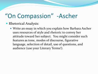 “On Compassion” - Ascher
