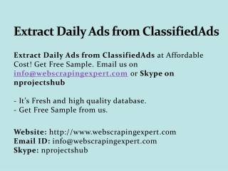 Extract Daily Ads from ClassifiedAds