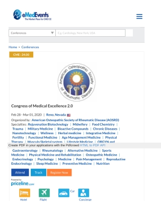 Congress of Medical Excellence 2.0 - 28 Feb 2020, Peppermill Reno, Reno, Nevada | eMedEvents