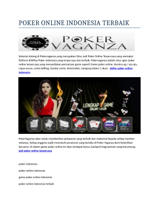 poker indonesia terpercaya