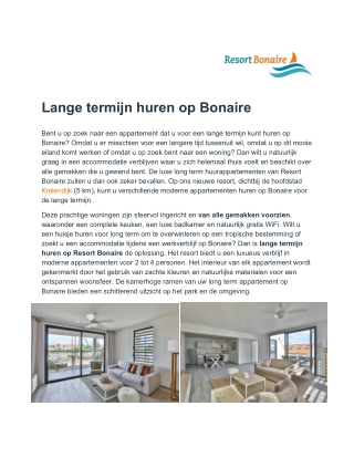 Lange termijn huren op Bonaire