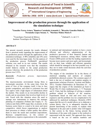 Improvement of the Production Process through the Application of the Simulation Technique