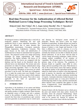 Real time Processor for the Authentication of Affected Herbal Medicinal Leaves Using Image Processing Techniques Review